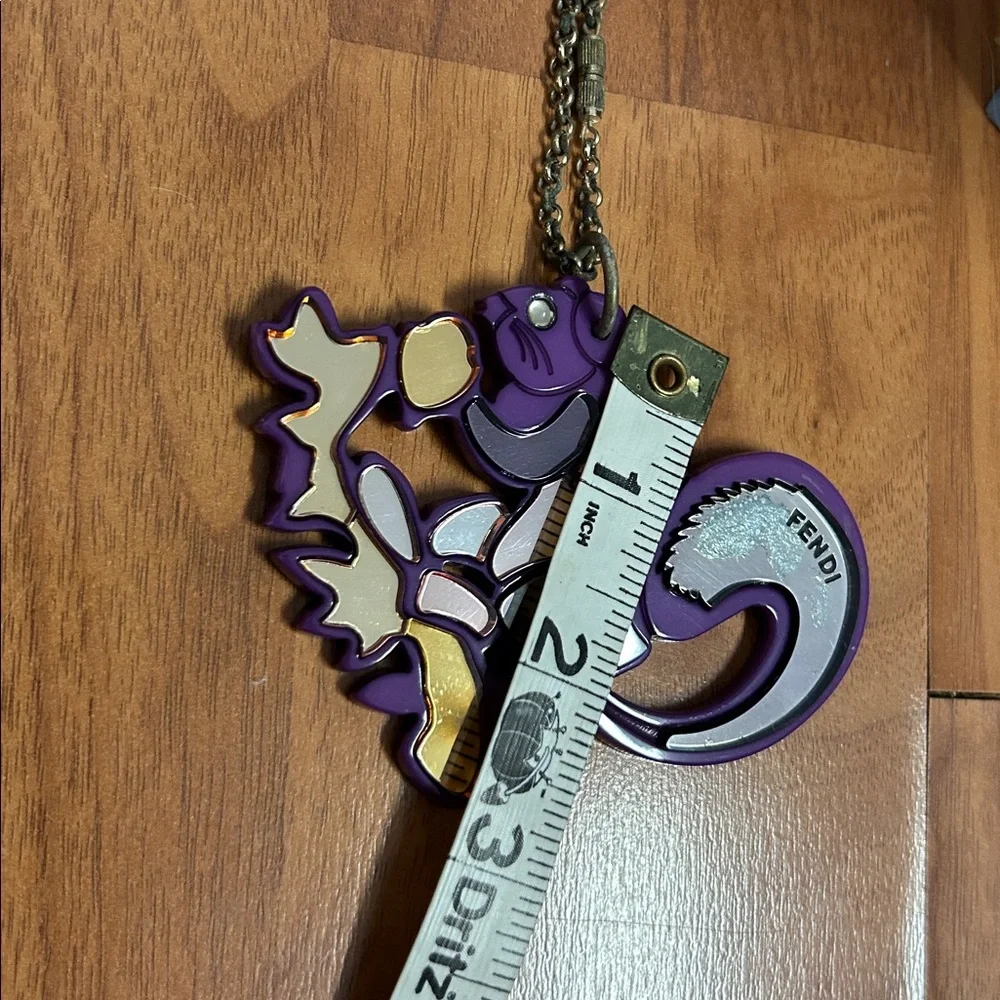 Authentic Fendi Limited Edition Purple and Gold Mirror Squirrel Charm - Picture 6 of 9
